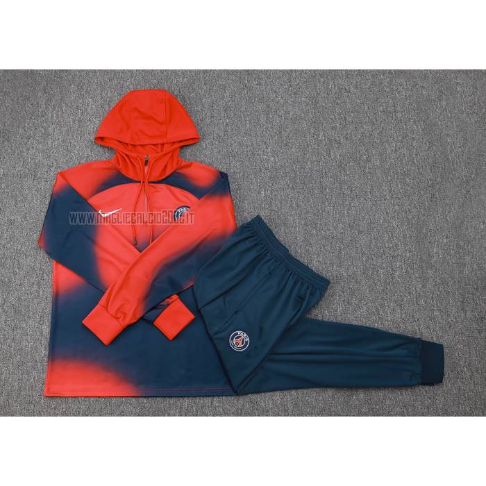 Tuta da Track de Felpa del Paris Saint-Germain 2023-2024 Rosso y Blu